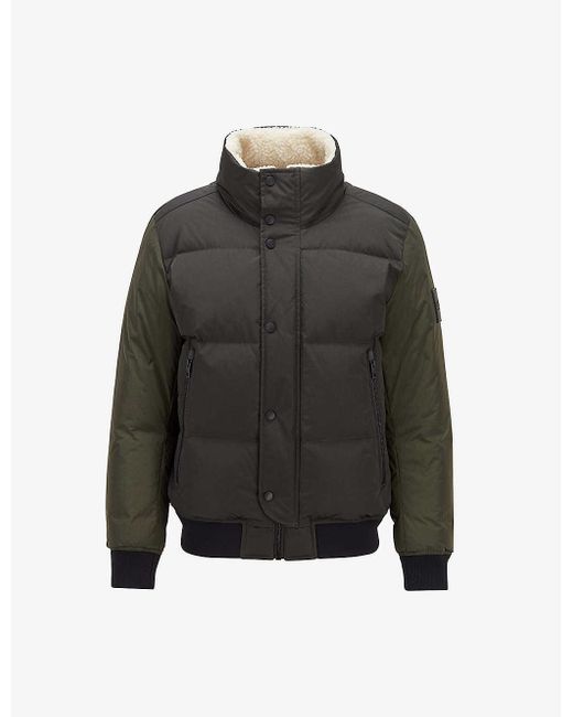 BOSS by Hugo Boss Denim Quilted Down Jacket in Green for Men - Lyst