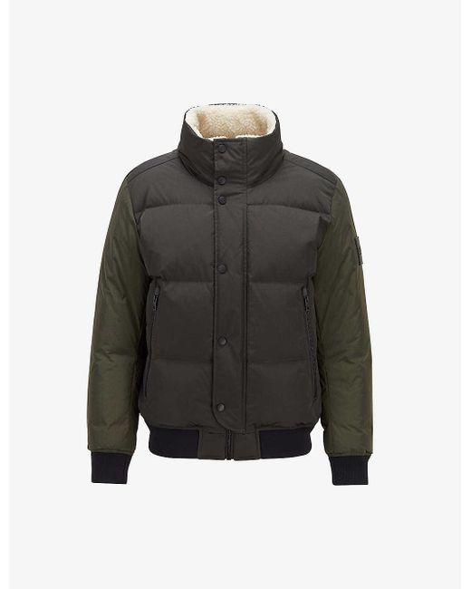BOSS by Hugo Boss Denim Quilted Down Jacket in Green for Men Lyst