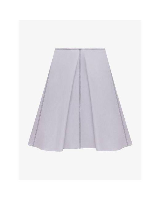 Marni Purple Flared Cotton Midi Skirt