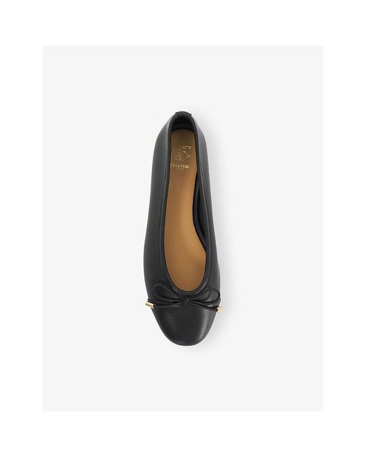 Dune Black Haliah Leather Ballet Flats