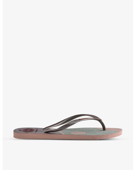 Havaianas Slim Palette Glow Rubber Flipflops Lyst Canada
