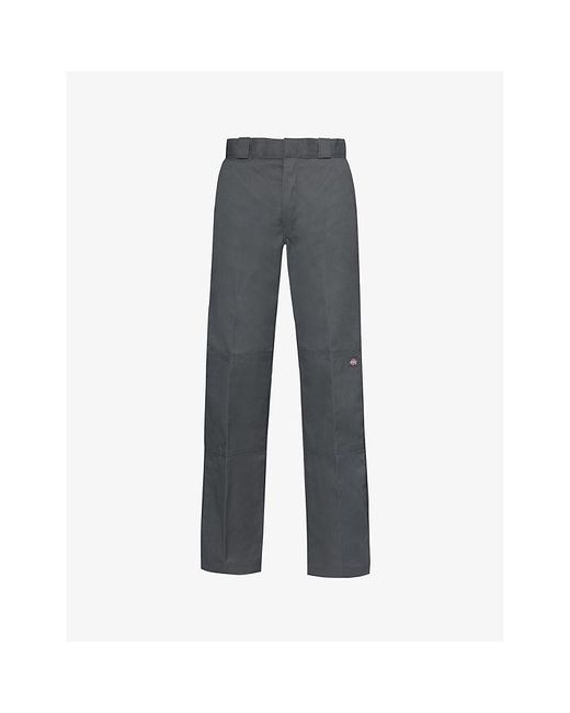 Dickies Gray Double-knee Elasticated-waist Straight-leg Woven Trousers for men