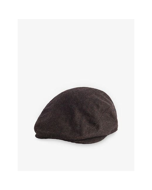 Barbour Brown Barlow Wool-Blend Flat Cap for men