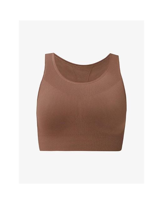 Sweaty Betty Brown Stamina Seamless Sports Bra