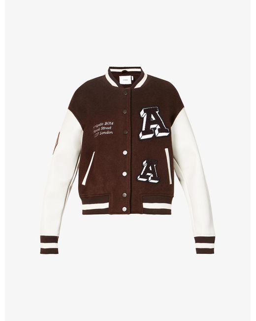 Axel Arigato Illusion Varsity Woolblend Jacket in Brown Lyst