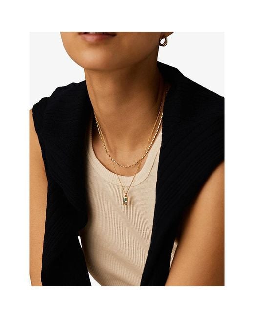 Missoma Blue Molten Gemstone Bean Sterling-Plated Brass Pendant Necklace