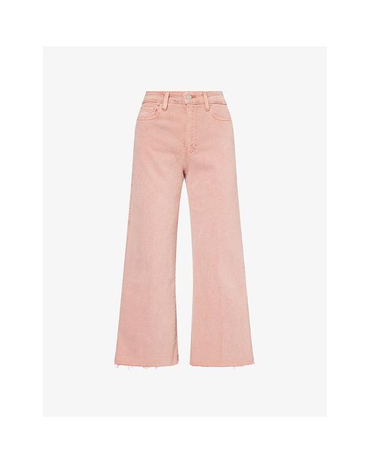 PAIGE Pink Anessa Raw-Cuffs Stretch-Denim Jeans