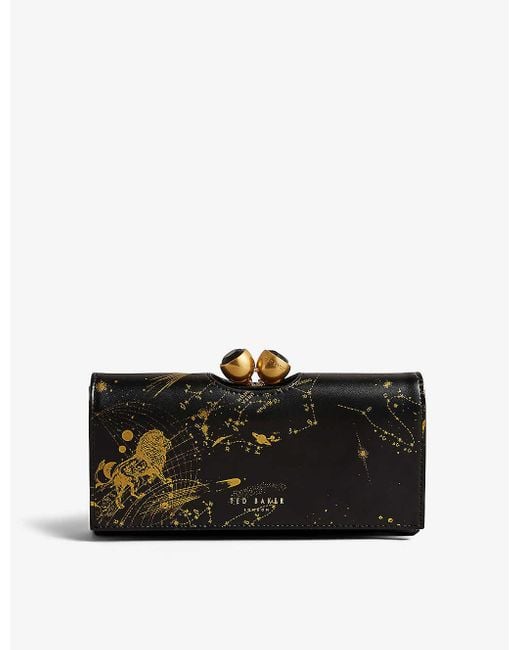 Ted Baker Black Connise Constellation-print Leather Purse