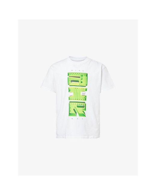 Nike Green Loose-Fit Printed Cotton-Jersey T-Shirt for men