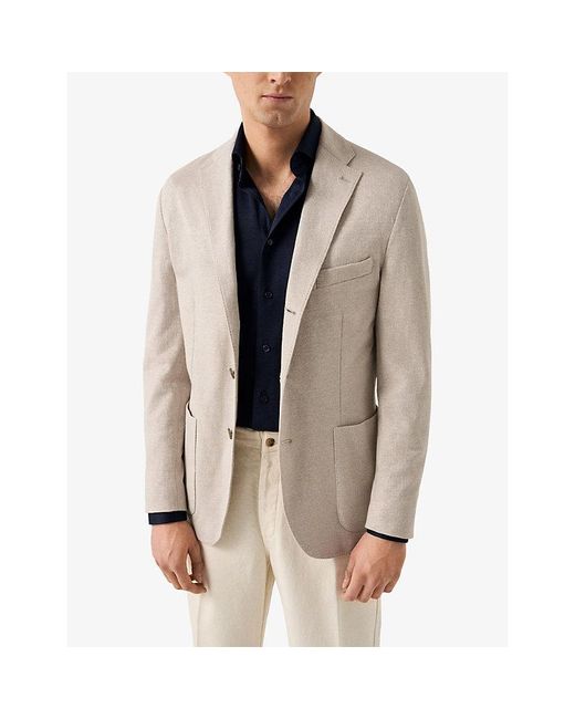Eton of Sweden Blue Filo Di Scozia Contemporary-Fit Cotton-Knit Shirt for men