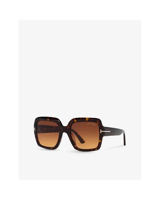 Tom Ford Brown Tr001783 Kaya Square-frame Tortoiseshell Acetate Sunglasses