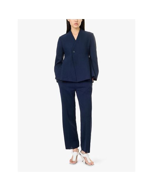 CFCL Blue Soft Milan Semi Wide-Leg Knitted Trousers