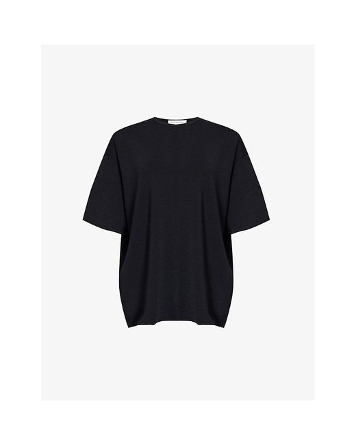 Frankie Shop Black Lenny Dropped-shoulder Oversized Jersey T-shirt