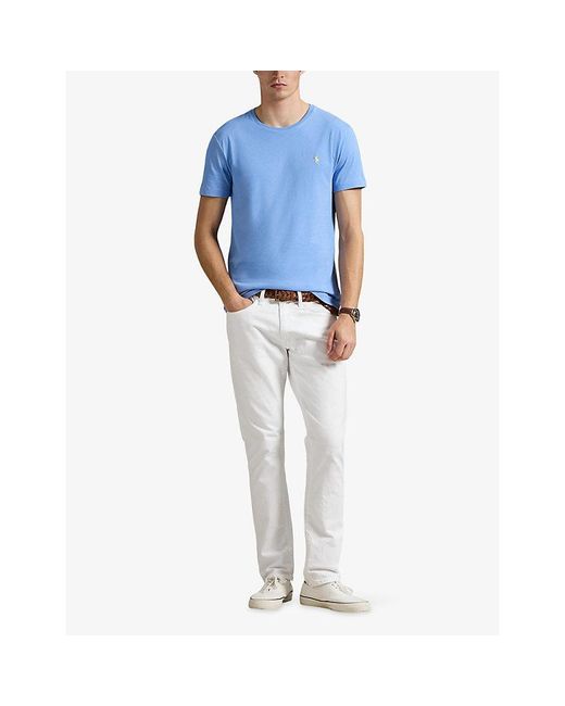 Polo Ralph Lauren Blue Logo-Embroidered Regular-Fit Cotton-Jersey T-Shirt for men