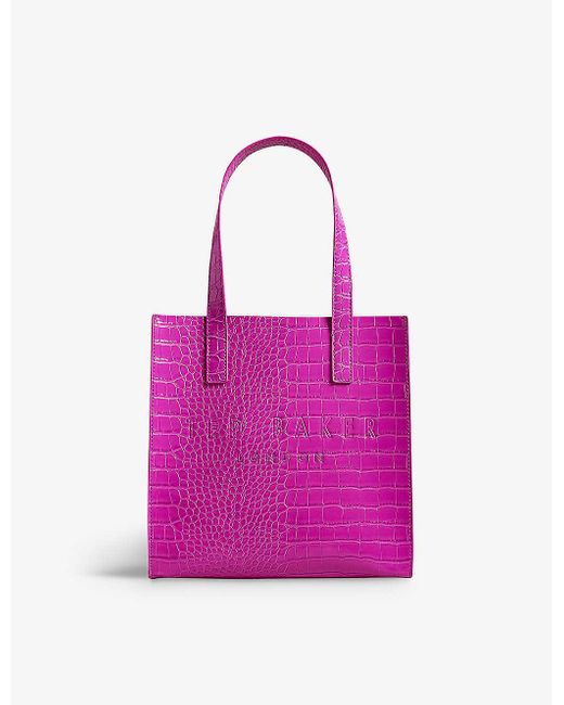 Ted Baker Pink Reptcon Faux-leather Shopper Tote Bag