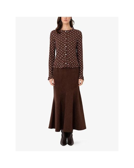 Amy Lynn Brown Edie Polka-Dot Woven Cardigan