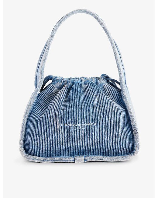 Alexander Wang Blue Ryan Small Stretch-cotton Top-handle Bag