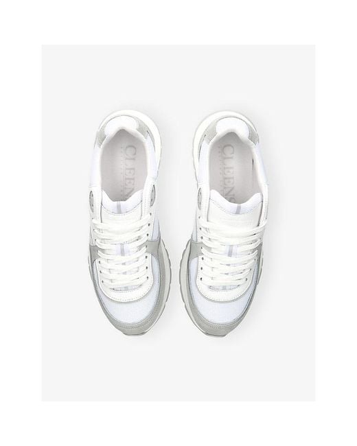Cleens White Onesixty Runner Suede And Mesh Trainers for men