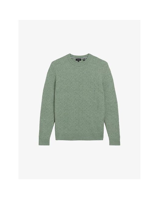 Ted Baker Green Atchet Cable-knitted Jumper for men