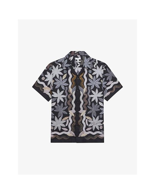 Reiss Multicolor Delphi Floral-print Slim-fit Linen Shirt for men
