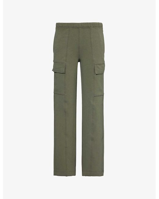 lululemon athletica Green Cargo Double-knit Straight-leg Mid-rise Recycled Polyester-blend Trousers