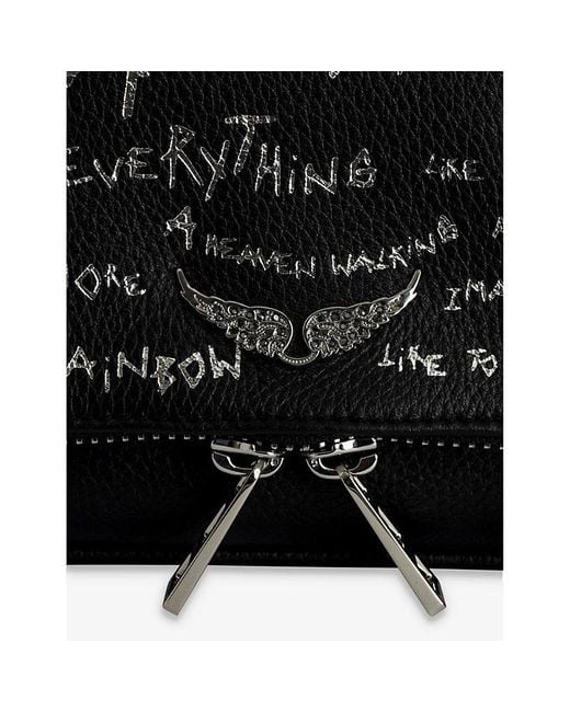 Zadig & Voltaire Black Rock Nano Leather Clutch Bag