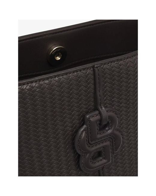 Boss Black Logo-Appliqué Faux-Leather Bucket Bag