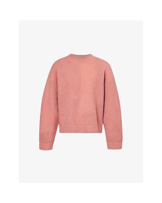 Represent Pink Sprayed Horizons Brushed-texture Alpaca Wool-blend Knitted Jumper X for men