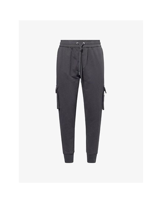 Moose Knuckles Gray Hartsfield Tapered-Leg Cotton-Jersey Jogging Bottoms for men