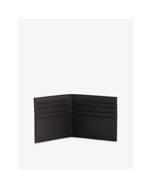 Emporio Armani Black Logo-Plaque Billfold Faux-Leather Wallet for men