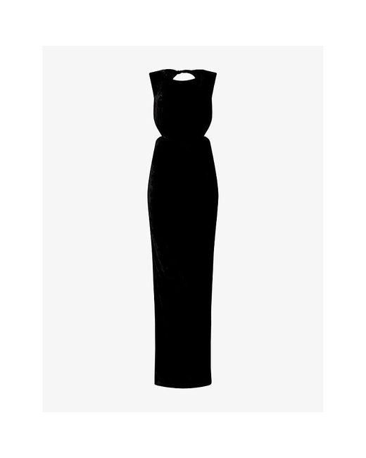 Rick Owens Black Open Back Sleeveless Woven Gown