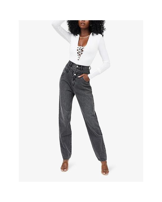 Mistress Rocks White Maverick Lace-Up Slim-Fit Stretch-Jersey Bodysuit