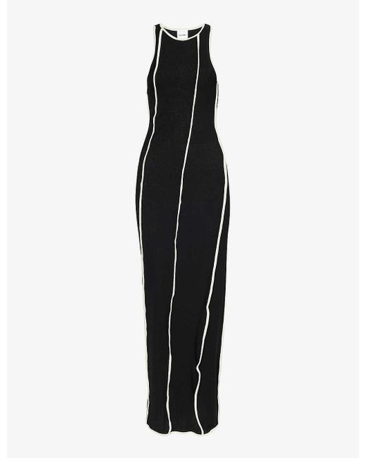 Nanushka Black Wanda Semi-sheer Woven Maxi Dress