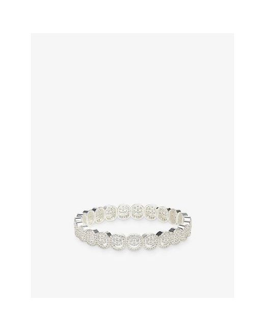 Lisa Gozlan White The Pavé The Happy Face 18Ct Plated Brass And Cubic Zirconia Bracelet