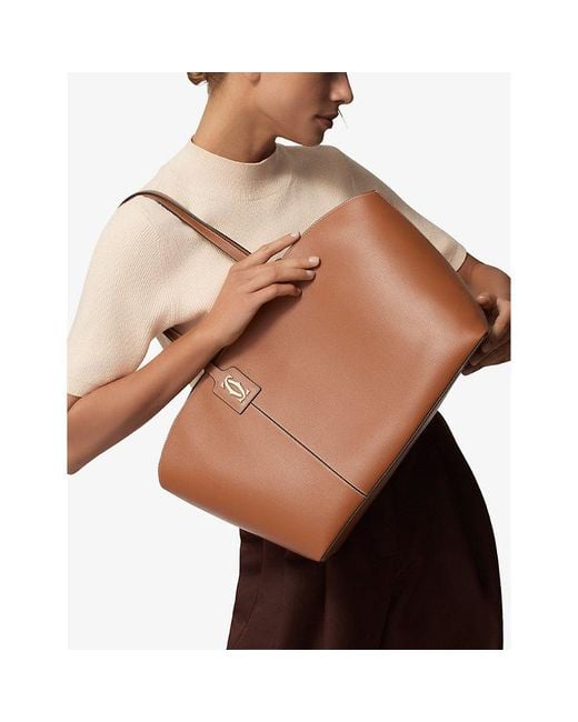 Cartier Brown C De Leather Tote Bag