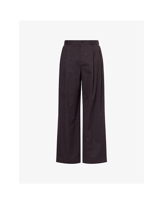 The Row Blue Tibor Double-Pleat Cotton-Blend Trousers for men