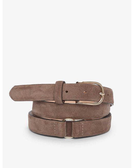 The White Company Brown Double Wrap Suede Belt