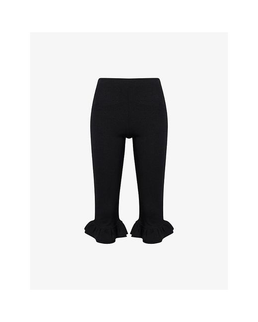 Jacquemus Black Le Playa Frilled Jersey Bermuda Shorts