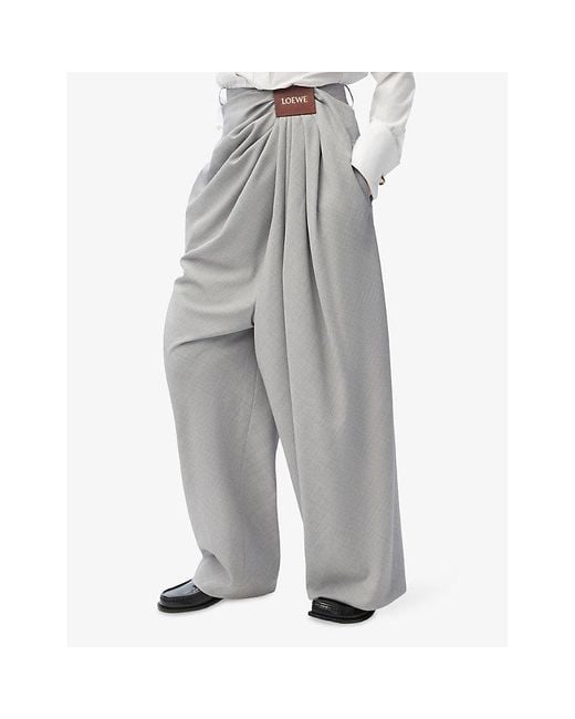LOEWE】2019AW GREY WOOL 2tuck half-pant