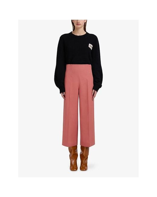 Marni Flared-Leg Cropped Wool Trousers