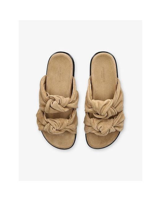 Dear Frances Natural Tye Suede Slides