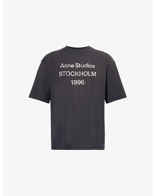 Acne Black Exford Cotton-blend Jersey T-shirt for men