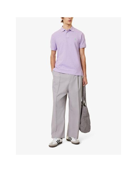 Polo Ralph Lauren Purple Logo-embroidered Slim-fit Cotton-piqué Polo Shirt for men