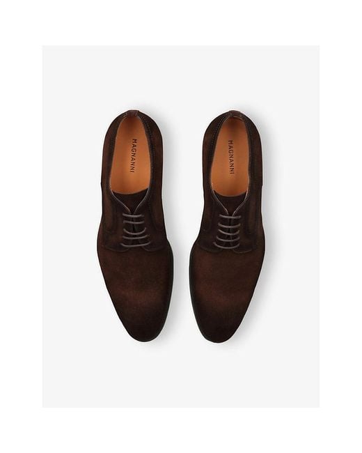 Magnanni Shoes Brown Madis Derby Suede Leather Shoes for men