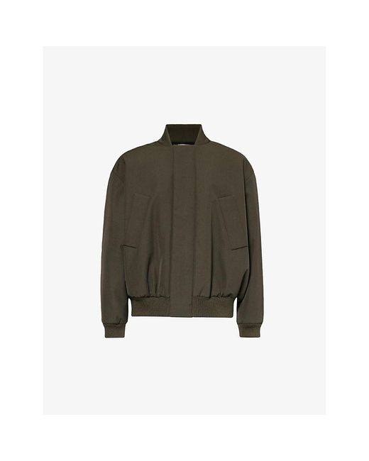Fear Of God Green Stand-collar Boxy-fit Wool And Cotton-blend Jacket for men
