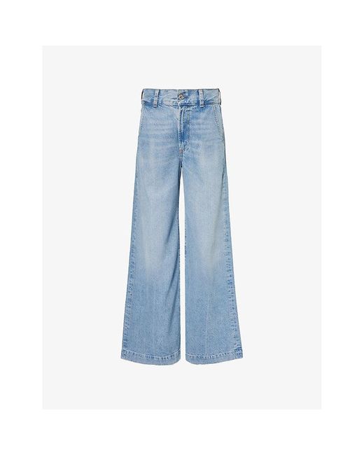 Citizens of Humanity Blue Beverly Wide-leg High-rise Stretch-denim Jeans