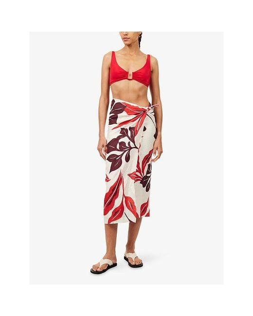 Second Summer Red Jondal Linen Sarong
