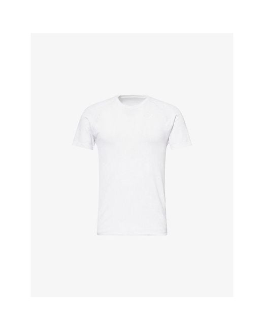 GYMSHARK White Geo Seamless Short-Sleeves Woven T-Shirt for men