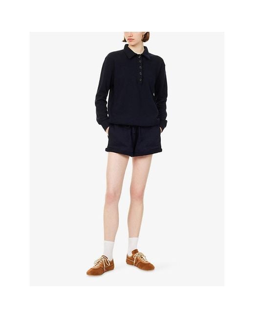 Citizens of Humanity Blue Vivienne Rolled-Cuffs Cotton Shorts