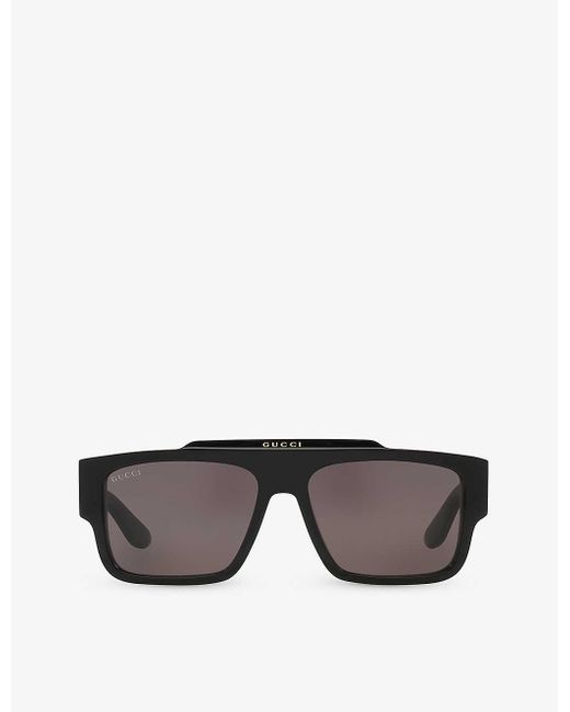 Gucci Gray Gc002152 gg1460s Square-frame Acetate Sunglasses